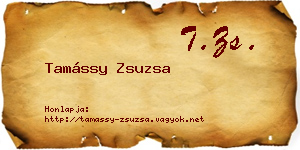 Tamássy Zsuzsa névjegykártya